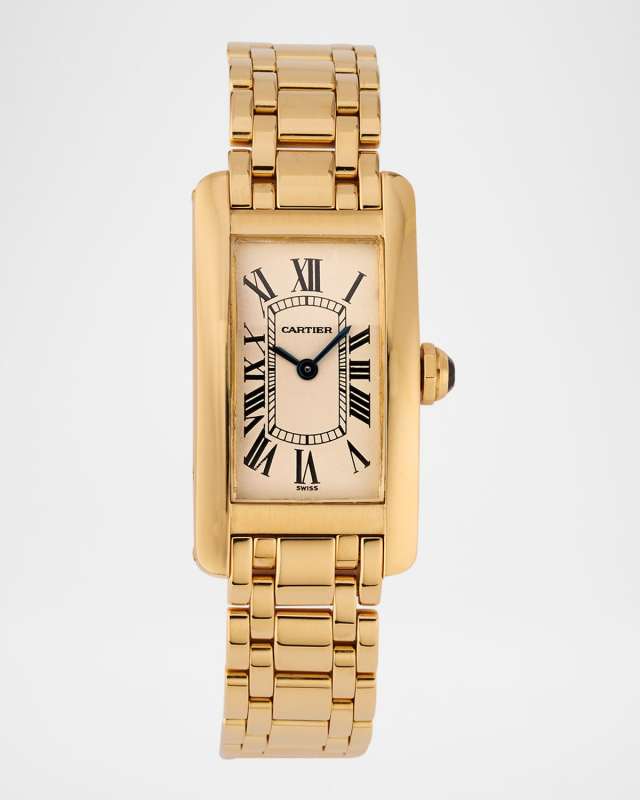 Cartier 18K Yellow Gold Tank Americaine 35mm Vintage 1980s Watch
